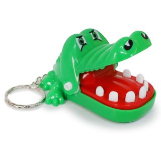 Llavero Grande De Plástico Cocodrilo Mordelon Con Dientes Apachurrables Juego Verde 7.5 Cm | XQ-43-590