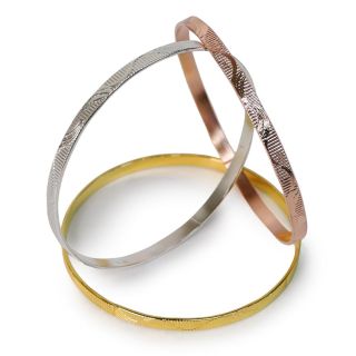 Pulseras Brazaletes De Metal Planos Grabados En Color Dorado Cobre Y Plata 7 Cm | XQ-43-593