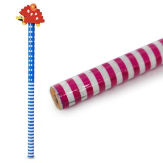 Lápiz Escolar HB De Grafito Negro Estampado Líneas De Colores Con Goma Animales 18 Cm | XQ-42-543