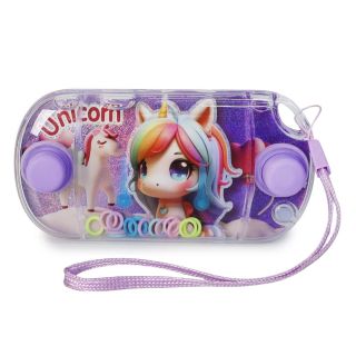 Juego De Aros Mediano Rectangular Estampado Unicornios Relleno De Agua Varios Colores 11 Cm | HG26E-17