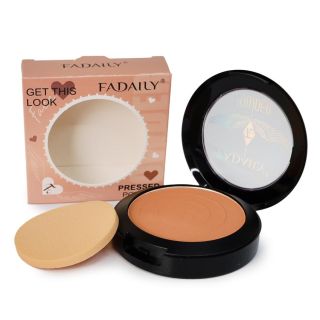 Maquillaje Polvo Compacto Fadaily En Estuche Circular Larga Duración Con Aplicador Espejo 7.5 Cm | HG26E-45