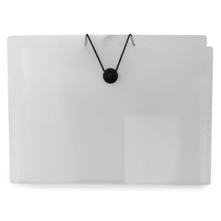 Carpeta Escolar Grande De Plástico Modelo Abanico Transparente Blanca De 33 x 24 Cm | HM26J-10