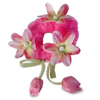 Dona Grande De Peluche Elástica Con Flores Y Tulipanes Colgantes Con Pedrería 9.5 Cm | HM26J-126