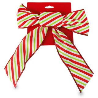 Moño Decorativo Grande De Tela Gruesa Y Alambre Colores Líneas Caramelo Neón 29 Cm | WD-1055