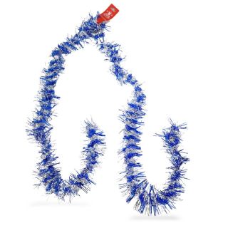 Escarcha Navideña Decorativa Delgada En Color Plata Con Azul Metalizada Línea De 2 Mts | WD-2001A-1