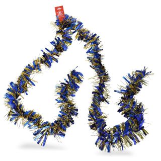Escarcha Navideña Decorativa Gruesa En Color Dorado Con Azul Metalizada Línea De 2 Mts | WD-2001C