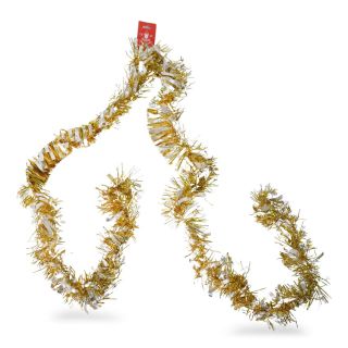 Escarcha Navideña Decorativa Gruesa En Color Dorado Con Plateado Metalizada Línea De 2 Mts | WD-2001C