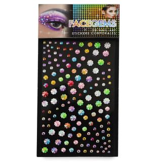 Planilla Sticker Piedras Decorativas En 3D Figuras De Colores En Blíster Negro 20 Cm | KUN-5463