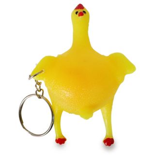 Llavero Mediano Con Pollo Apachurrable Squeeze En Color Amarillo Con Huevo 8 Cm | TG-3525C-1