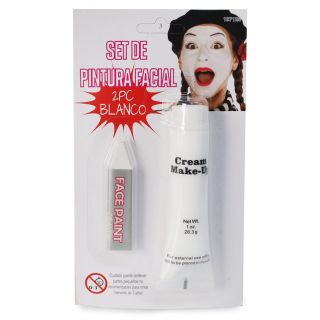 Pintura Facial Con Crayón Blanco Y Crema Blanca De 28 Gr En Blíster De 18 Cm | DMC-1200