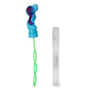 Burbujas En Envase Bote Cilindro Mediano Transparente Con Tapa Tiranosaurio Colores 25 Cm | SFM-0154B
