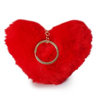 Llavero De Metal Dorado Con Peluche Grande En Forma De Corazón Varios Colores 11 Cm | XQ-24-997