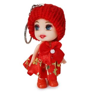 Llavero Chico De Metal Con Muñeca De Plástico Con Gorro Bordado Varios Colores 9 Cm | XQ-32-92