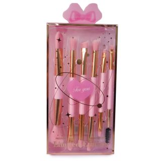 Brochas Delgadas For You Doble Punta Con Mango Bicolor Rosa Con Dorado 6 Brochas 19.5 Cm | HG26F-12