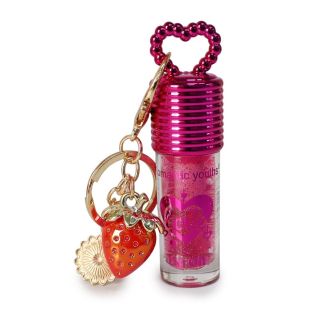Lip Gloss Romantic Youths Brillo Para Labios Con Glitter Y Llavero Fresa Metalizada 9 Cm | RY7057