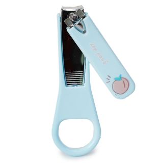 Cortaúñas Mediano De Metal Plateado Con Funda De Plástico Ovalada Aro Estampado 8 Cm | HG26G-46