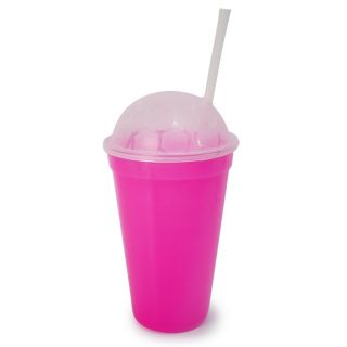Vaso De Plástico Jumbo Futbolero De Colores Con Tapa Balón Transparente Y Popote 21 Cm | RP