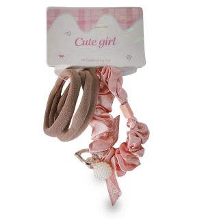 Donas Licra Medianas Y Cona Corrugada Elástica Con Esfera Perlas Y Corazón Colores 5.5 Cm | HG26G-54