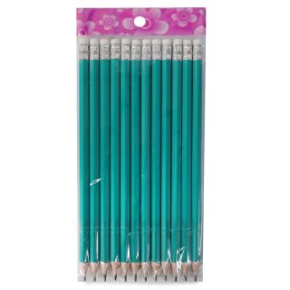Lápices Escolares Grafito Negro HB Mango Madera Hexagonal Con Goma Colores Bolsa 12 Lápices 18.7