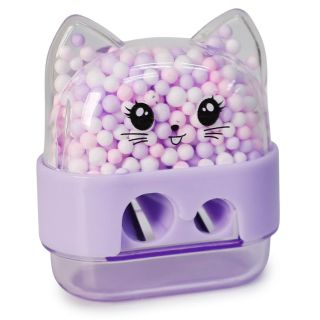 Sacapuntas Escolar De Plástico Grande Doble En Estuche Gato Bolitas De Colores 5 Cm | INB-1647