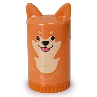 Sacapuntas Escolar De Plástico Mediano En Bote Circular Estampado Perro Con Orejitas 4.8 Cm | INB-1649