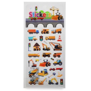 Sticker Planilla Mediana Con Camiones Decorativos De Colores En Planilla De 21.5 Cm | FLZ-1559