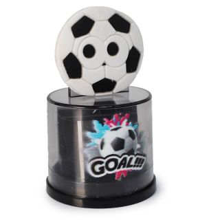 Sacapuntas Escolar De Plástico Grande Doble Estuche Transparente Con Balón Plano 6.5 Cm | INB-1650