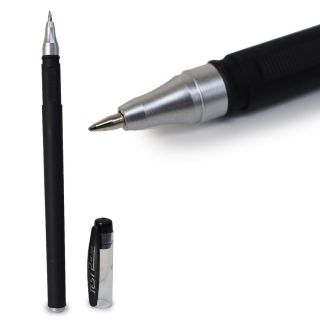 Pluma Escolar Jiake Con Tinta Negra De Gel En Envase Negro Mate Punta Fina 14.5 Cm | ERZ-998