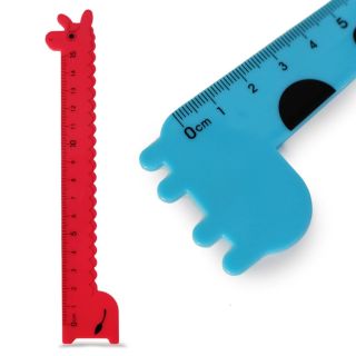 Regla Escolar De Plástico Chica En Forma De Jirafa Estampada Varios Colores 19 Cm | 26MCF-24