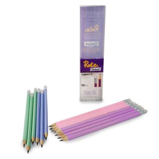 Lápices Escolares HB Triangulares De Grafito Negro Colores Puntos Dorados Caja 12 Lápices 19 Cm | 7100207
