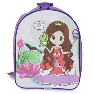 Mochila Escolar Chica Estampada Princesas En Color Rosa Y Morado Con Cierre 30 Cm | Mafu