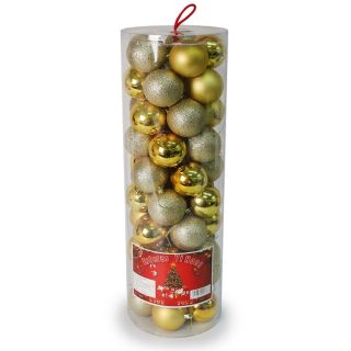 Esferas Navideñas Grandes De Plástico De 5.5 Cm Metalizadas En Bote Con 50 Esferas Doradas 51 Cm | WD-0032-2