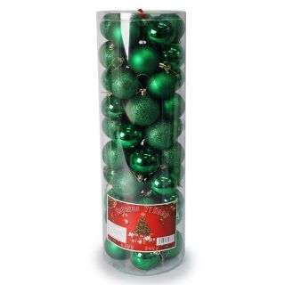 Esferas Navideñas Grandes De Plástico De 5.5 Cm Metalizadas En Bote Con 50 Esferas Verdes 51 Cm | WD-0032-2