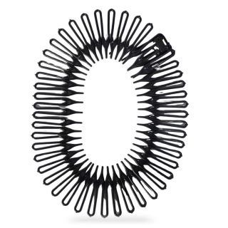 Diadema De Plástico En Color Negro Circular Flexi Elástica Ovalada De 13 Cm | G100-14B-4