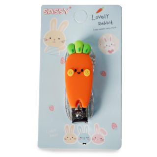 Cortaúñas Chico De Metal Ovalado Con Funda De Acrílico Y Figuras De Goma Colores 5.5 Cm | XQ-36-280