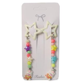 Cucas De Metal Chicas En Forma De Estrella Con Dijes Colgantes Figuras De Colores 10 Cm | XQ-46-726