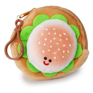 Monedero Mediano Redondo De Peluche En Color Café Con Postres Caritas Y Cierre 9 Cm | XQ-46-734