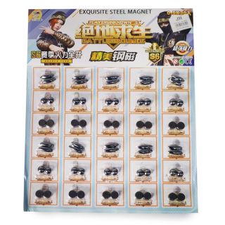 Imanes Chicos Metalizados En Color Negro Figuras En Blíster Con 30 Pares De Imanes 40 Cm | JH-J2013