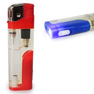 Encendedor Chico De Bolsillo Transparente Varios Colores Con Lámpara 8 Cm | XT-82269
