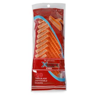 Rastrillos Faciales Con Navaja De Metal Y Mango De Plástico Naranja Bolsa Xtron 10 Rastrillos 29 Cm | XT-40530