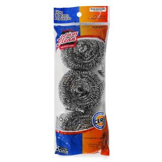 Fibras Medianas De Acero Inoxidable En Color Plateado Fashion Clean Circulares Bolsa 3 Fibras 22 Cm | FCP2303