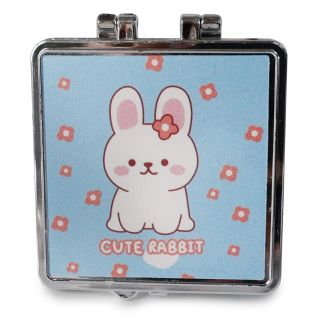 Espejo Doble De Bolsillo Chico Con Estampado Conejos Figuras De Colores 6.5 Cm | HG26I-61