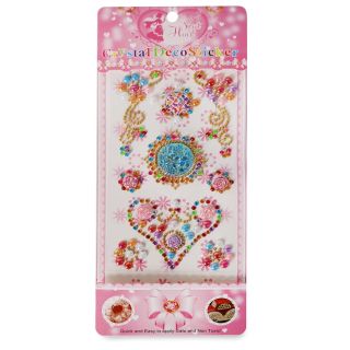 Sticker Planilla Grande Con Piedras Decorativas Figuras De Colores Blíster Rosa 25 Cm | WT-3213A