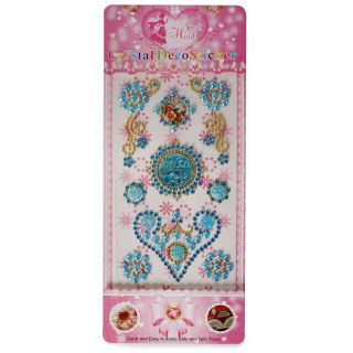 Sticker Planilla Grande Con Piedras Decorativas Figuras En Color Azul Blíster Rosa 25 Cm | WT-3213A