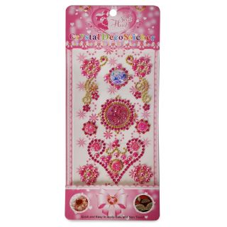 Sticker Planilla Grande Con Piedras Decorativas Figuras En Color Fiusha Blíster Rosa 25 Cm | WT-3213A