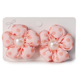 Picos Garza Chicos De Metal Con Flores De Peluche Con Puntos Y Perlas Blíster 2 Piezas 4 Cm | YZ-F-19