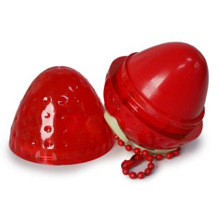 Bálsamo Labial Hidratante Grande En Forma De Fresa Transparente Llavero Aroma 5 Cm | RS-2001