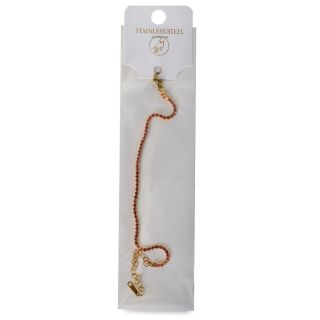 Pulsera Delgada De Acero Inoxidable En Color Dorado Con Línea De Pedrería Y Broche 17 Cm | YZ-F-79