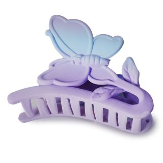 Pinza Mediana De Plástico Bicolor Mate En Forma De Mariposa Ovalada Varios Colores 7.5 Cm | YZ-F-87