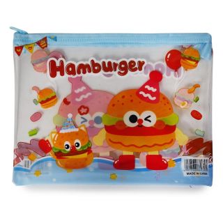 Lapicera Escolar Grande De Hule Estampada Postres Con Carita Varios Colores Cierre 22 x 16 Cm | YZ-F-93